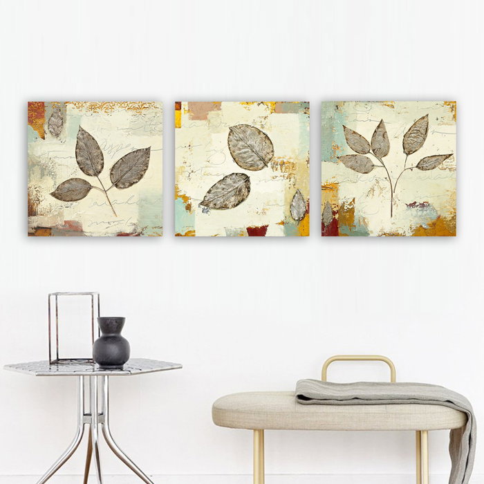 Wallity P3134 Conjunto de 3 Pinturas Decorativas en Lienzo Multicolor